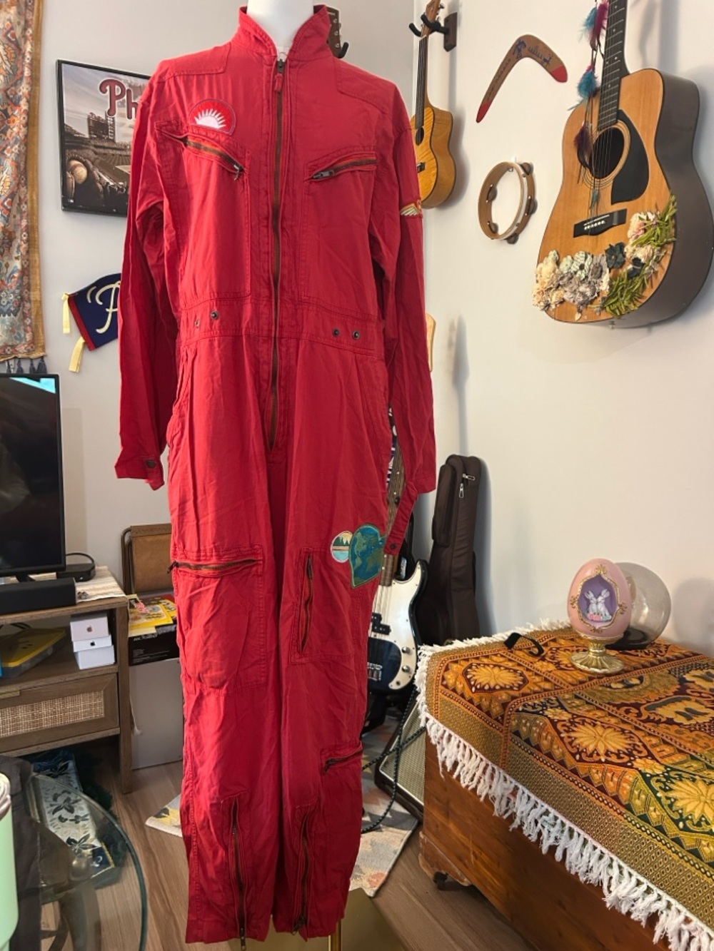 Free People Lena Flight Suit with Patch Details